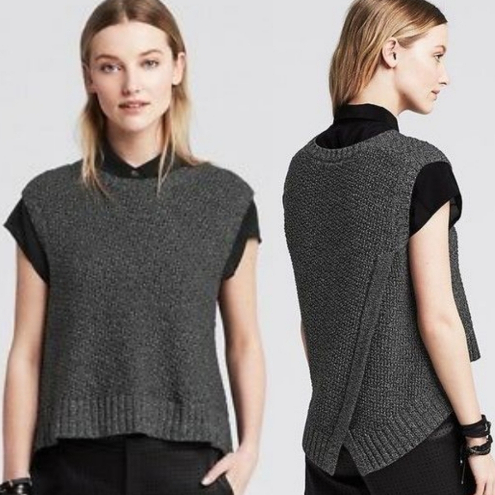 BANANA REPUBLIC Crop Marled Heather Sweater Tank